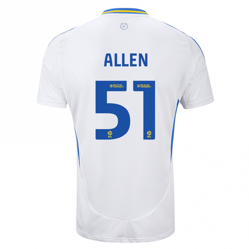 Niño Fútbol Camiseta Charlie Allen #51 Blanco Azul 1ª Equipación 2024/25