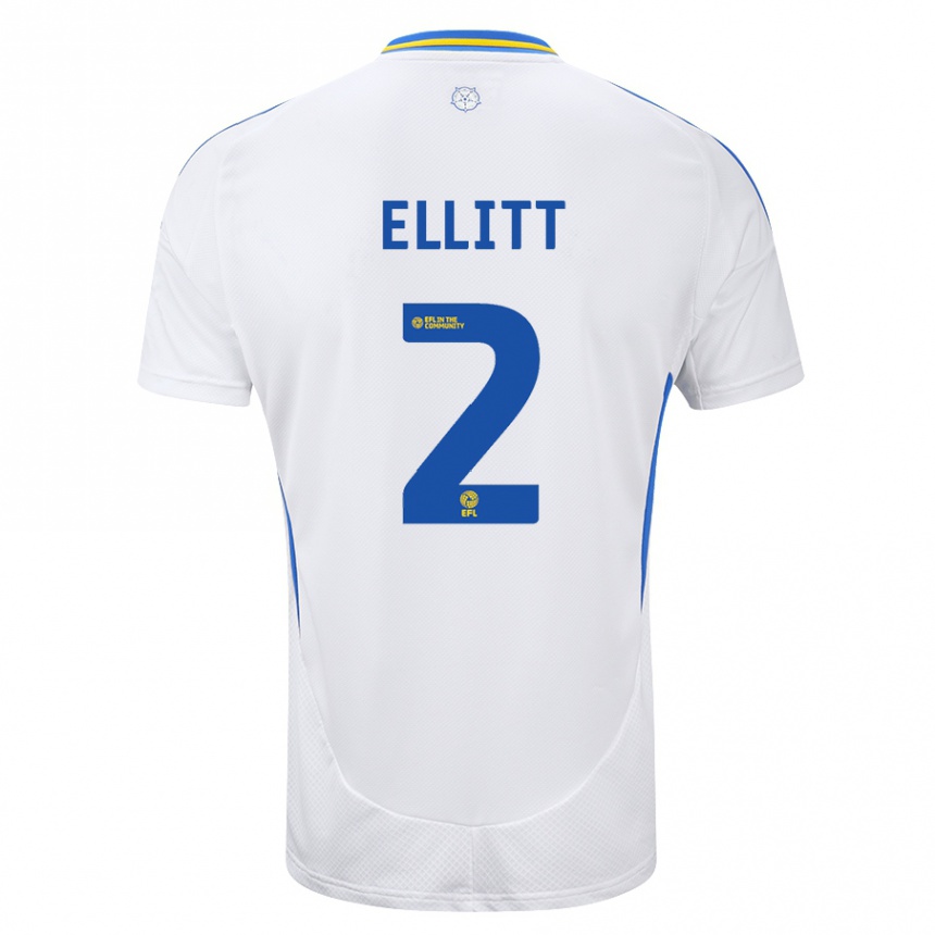 Niño Fútbol Camiseta Izzy Ellitt #2 Blanco Azul 1ª Equipación 2024/25