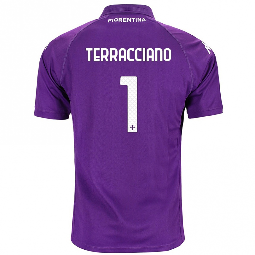 Niño Fútbol Camiseta Pietro Terracciano #1 Morado 1ª Equipación 2024/25