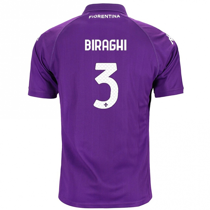 Niño Fútbol Camiseta Cristiano Biraghi #3 Morado 1ª Equipación 2024/25