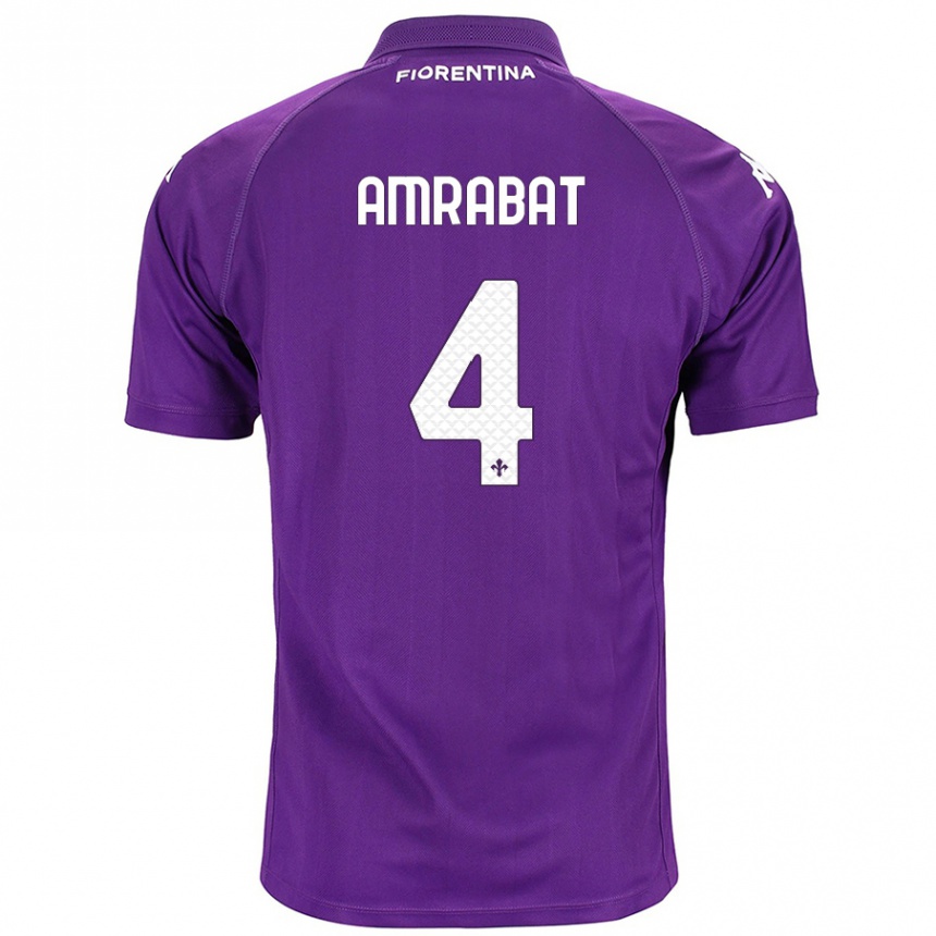 Niño Fútbol Camiseta Sofyan Amrabat #4 Morado 1ª Equipación 2024/25