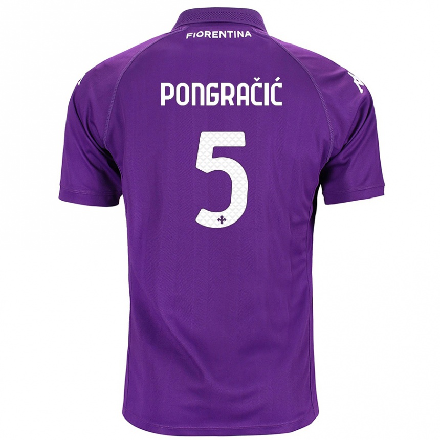 Niño Fútbol Camiseta Marin Pongračić #5 Morado 1ª Equipación 2024/25