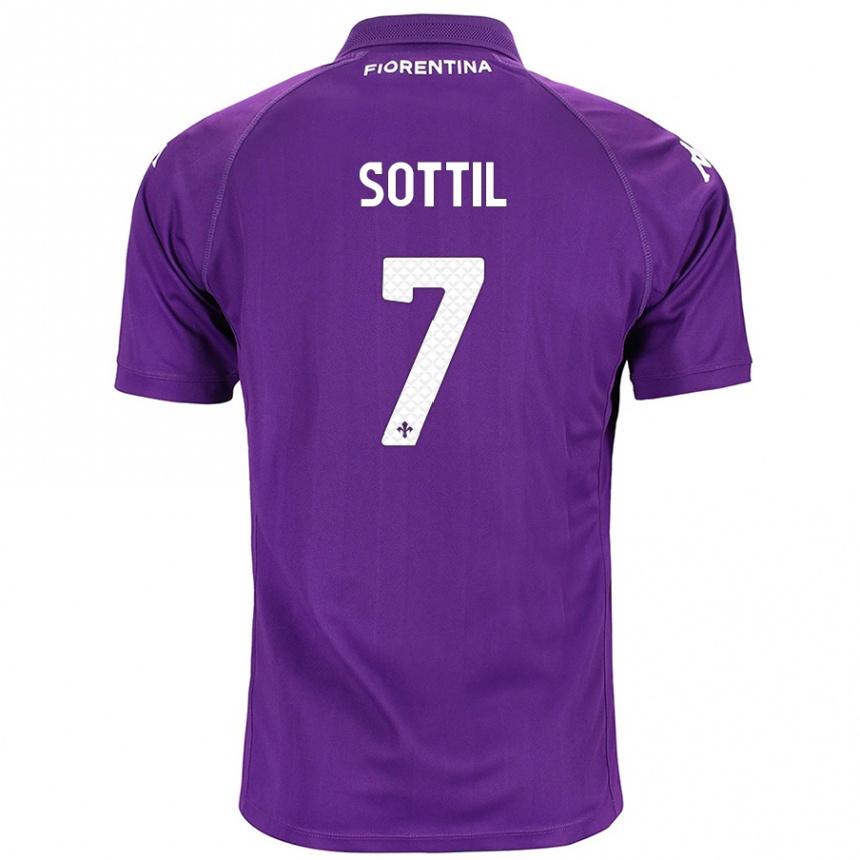 Niño Fútbol Camiseta Riccardo Sottil #7 Morado 1ª Equipación 2024/25