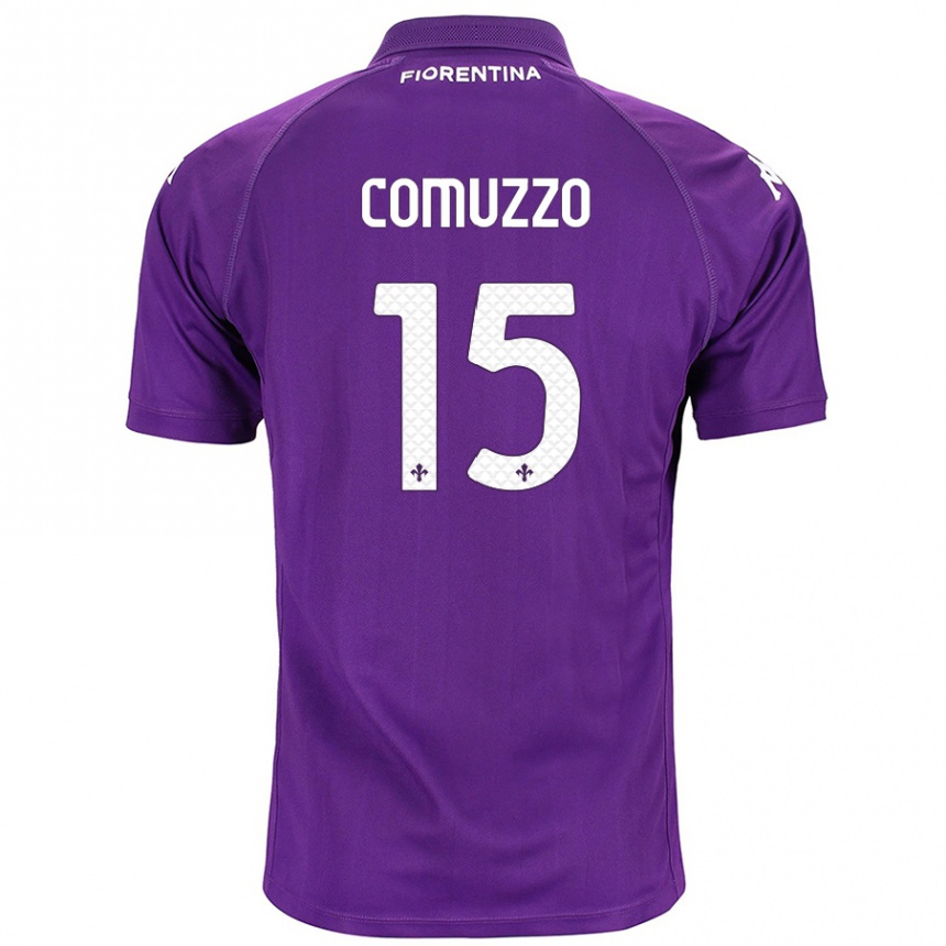 Niño Fútbol Camiseta Pietro Comuzzo #15 Morado 1ª Equipación 2024/25