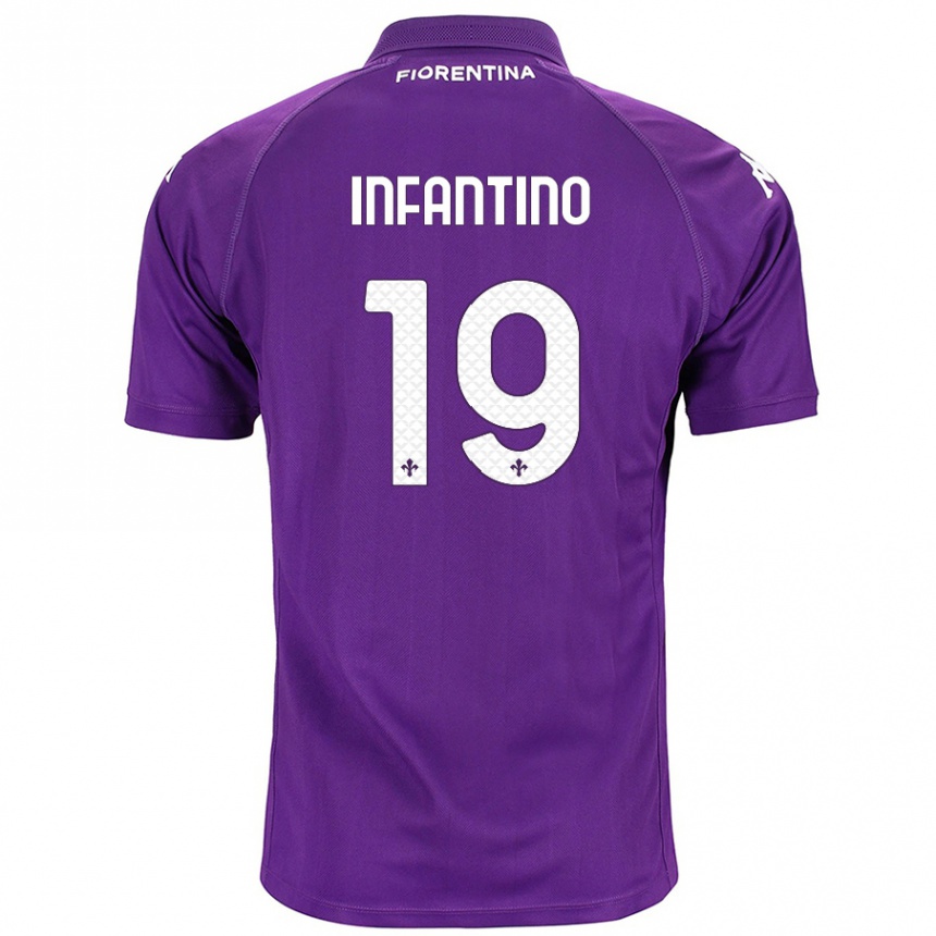 Niño Fútbol Camiseta Gino Infantino #19 Morado 1ª Equipación 2024/25