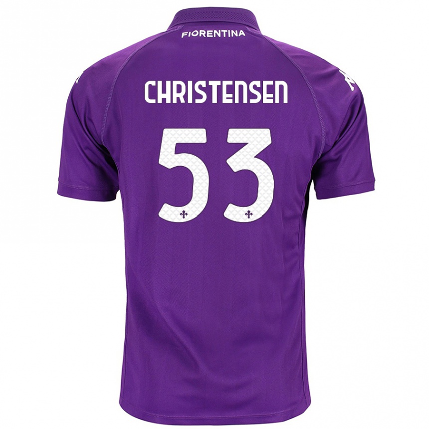 Niño Fútbol Camiseta Oliver Christensen #53 Morado 1ª Equipación 2024/25