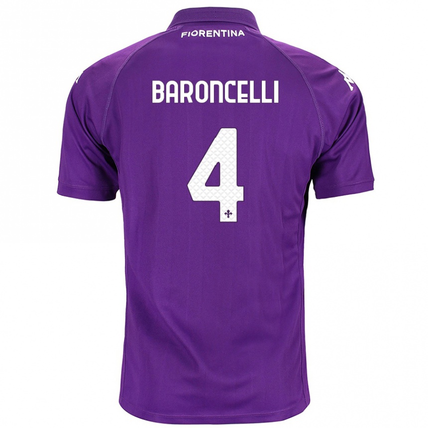 Niño Fútbol Camiseta Leonardo Baroncelli #4 Morado 1ª Equipación 2024/25