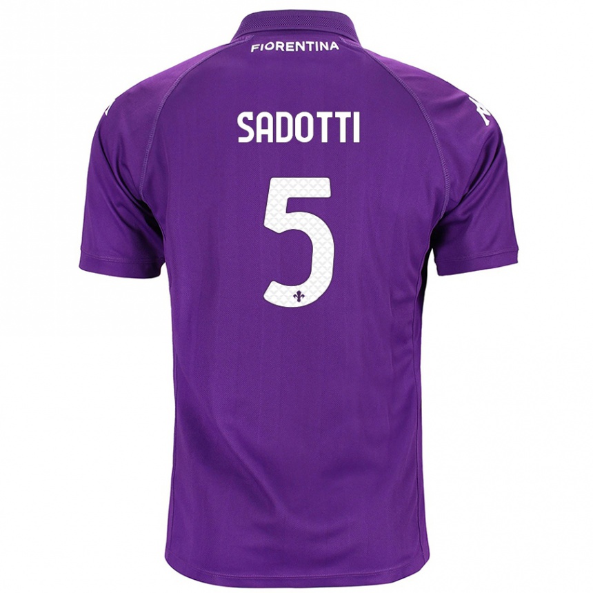 Niño Fútbol Camiseta Edoardo Sadotti #5 Morado 1ª Equipación 2024/25