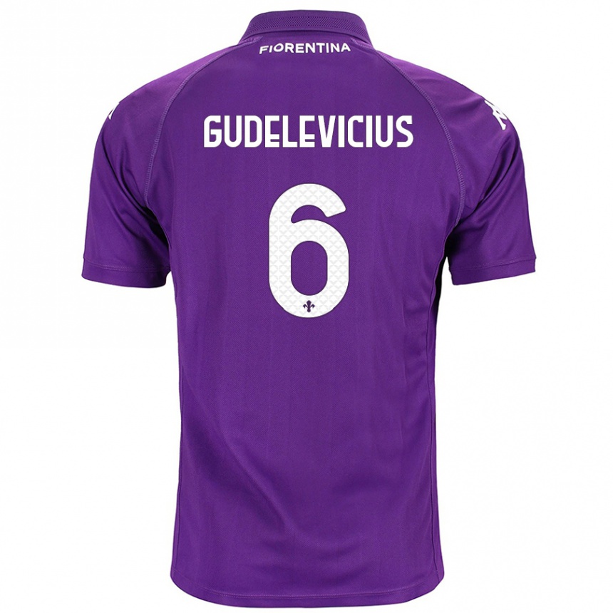 Niño Fútbol Camiseta Ernestas Gudelevicius #6 Morado 1ª Equipación 2024/25