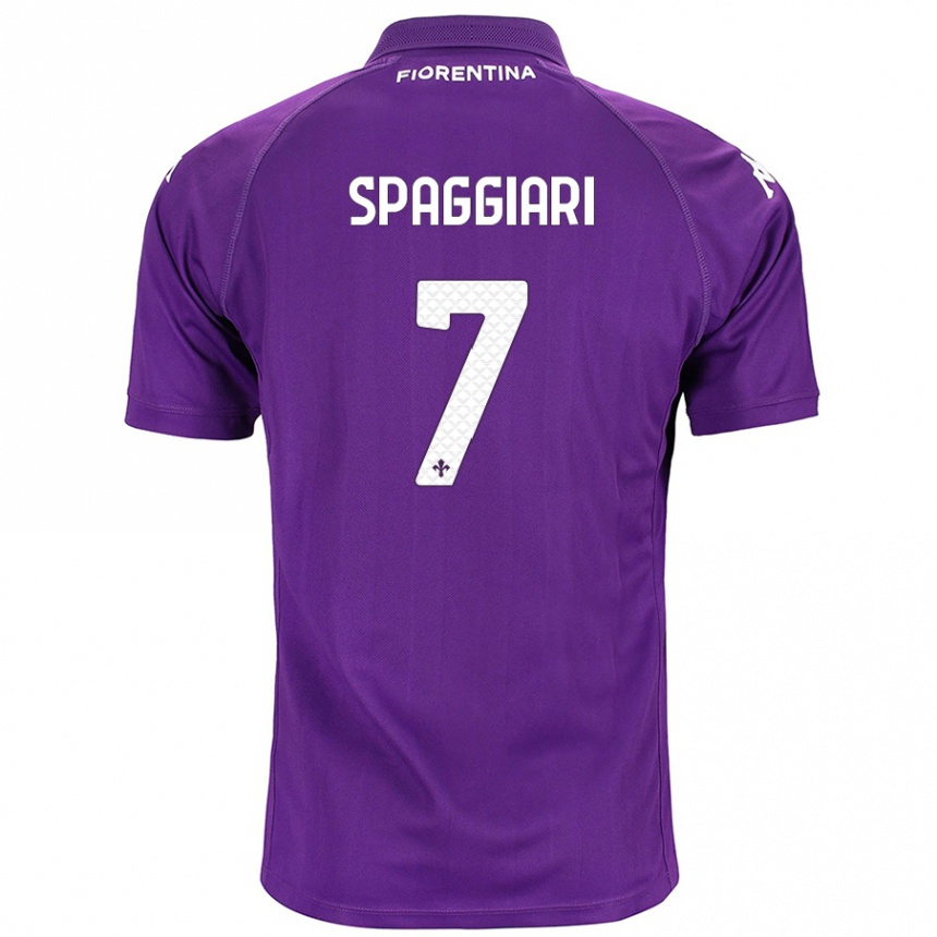 Niño Fútbol Camiseta Riccardo Spaggiari #7 Morado 1ª Equipación 2024/25