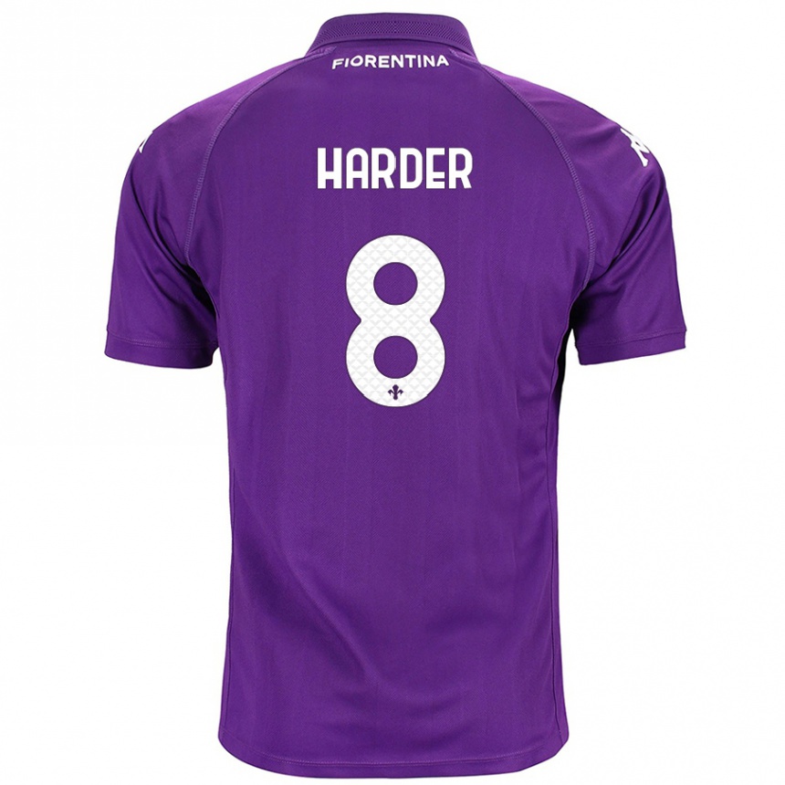 Niño Fútbol Camiseta Jonas Harder #8 Morado 1ª Equipación 2024/25