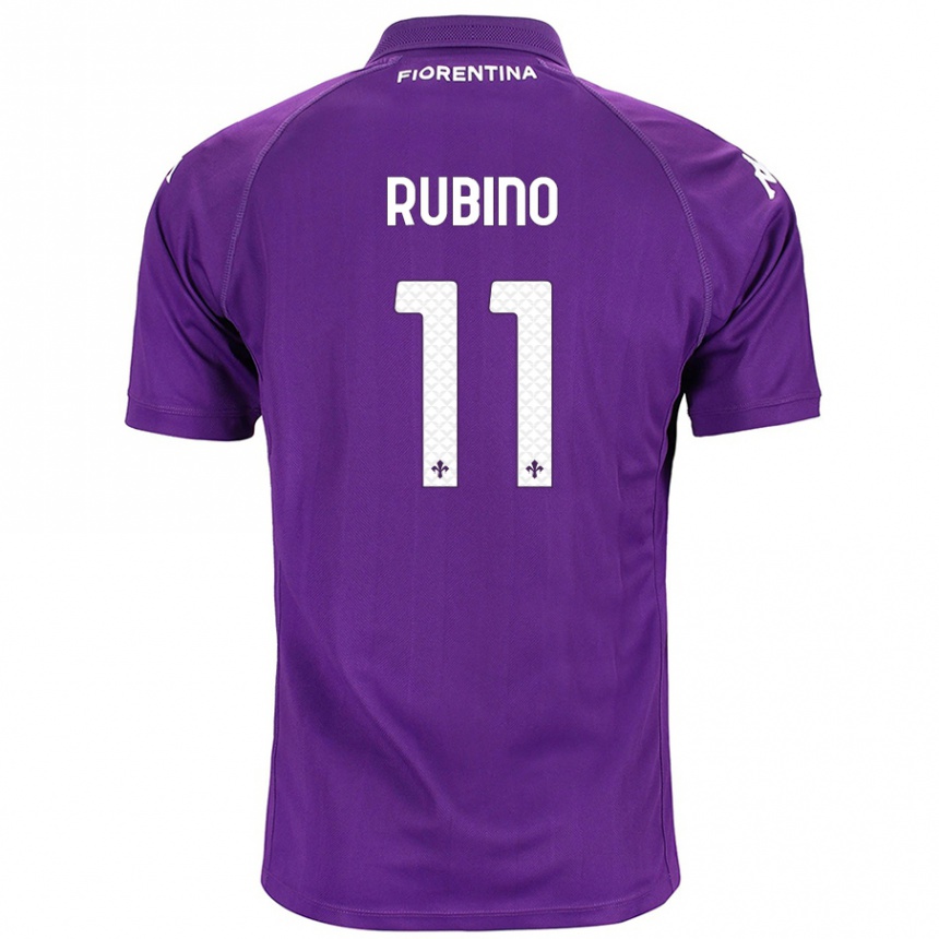 Niño Fútbol Camiseta Tommaso Rubino #11 Morado 1ª Equipación 2024/25