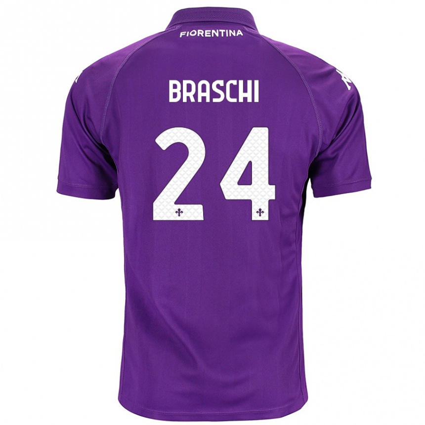 Niño Fútbol Camiseta Riccardo Braschi #24 Morado 1ª Equipación 2024/25