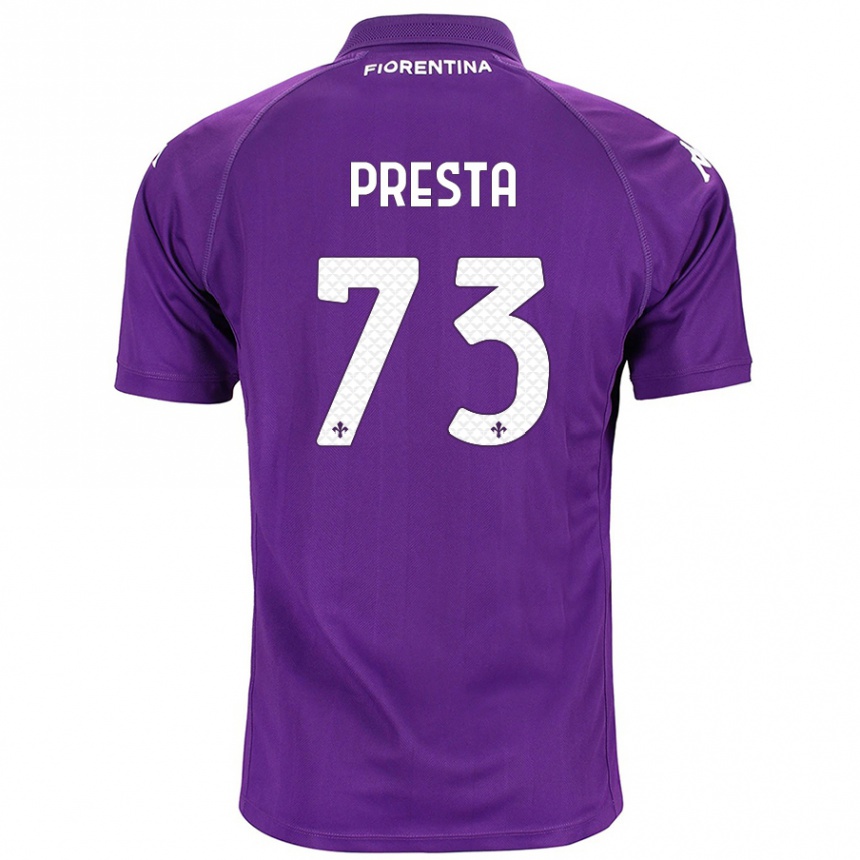 Niño Fútbol Camiseta Francesco Presta #73 Morado 1ª Equipación 2024/25