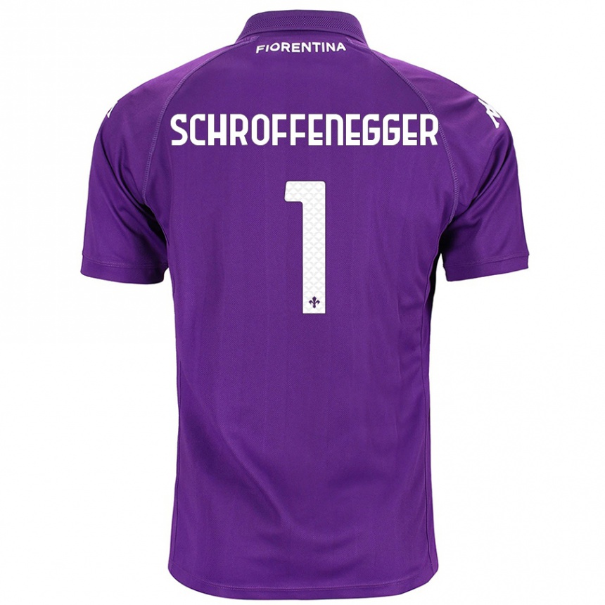 Niño Fútbol Camiseta Katja Schroffenegger #1 Morado 1ª Equipación 2024/25