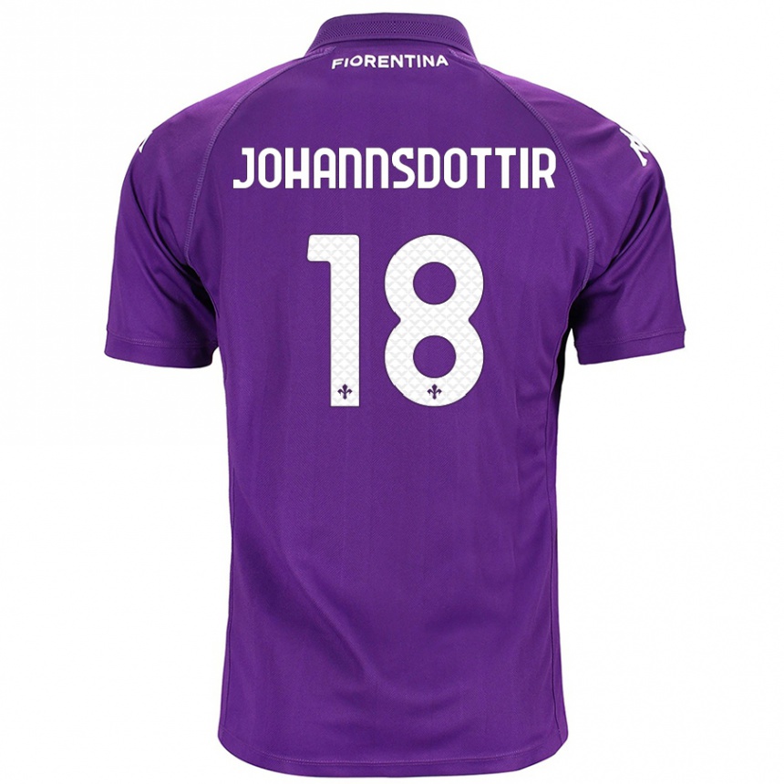 Niño Fútbol Camiseta Alexandra Jóhannsdóttir #18 Morado 1ª Equipación 2024/25