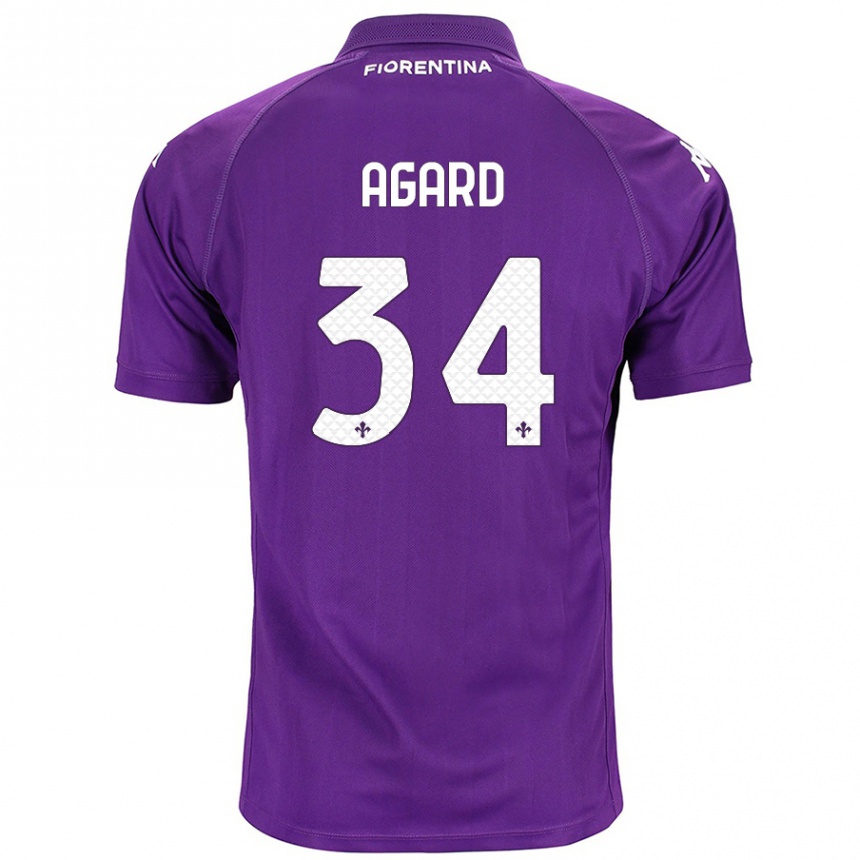 Niño Fútbol Camiseta Laura Agard #34 Morado 1ª Equipación 2024/25