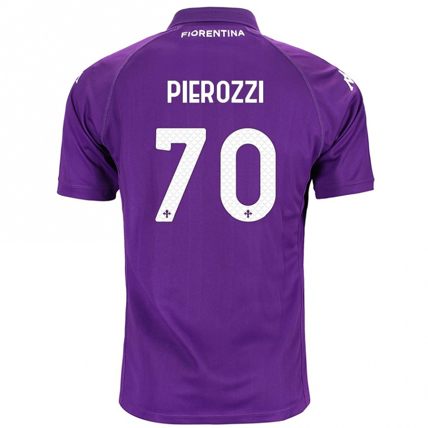 Niño Fútbol Camiseta Niccolò Pierozzi #70 Morado 1ª Equipación 2024/25