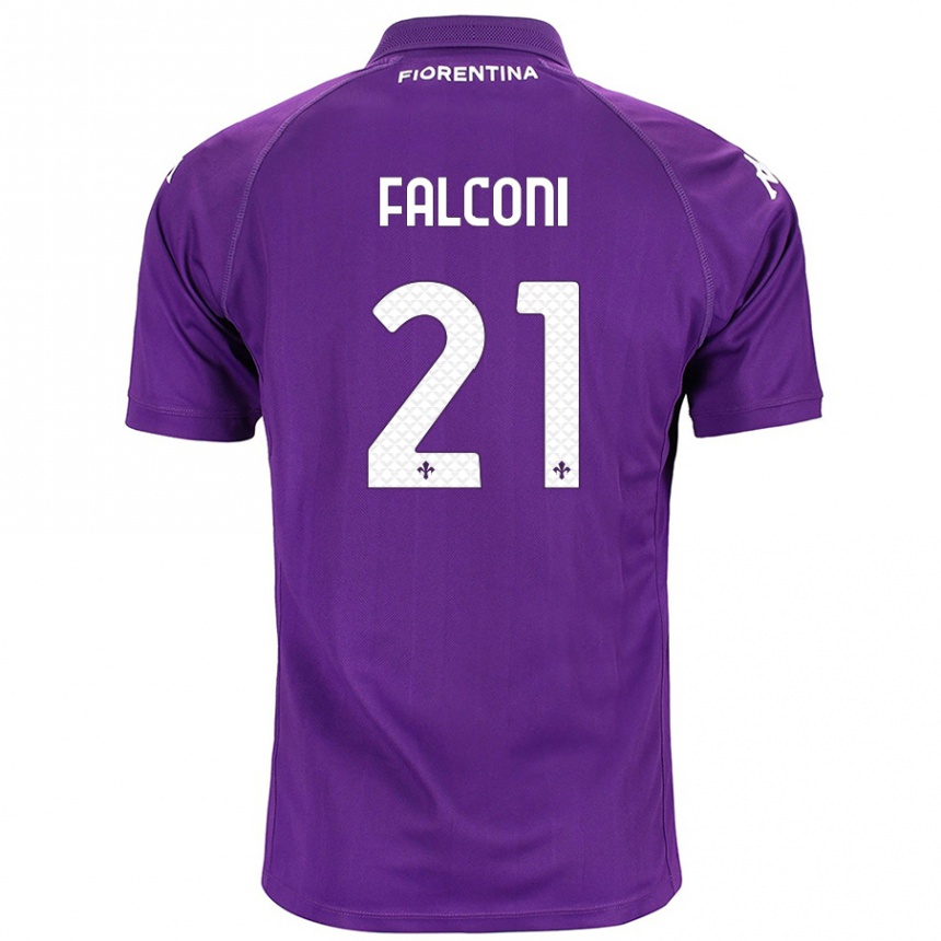 Niño Fútbol Camiseta Niccolò Falconi #21 Morado 1ª Equipación 2024/25