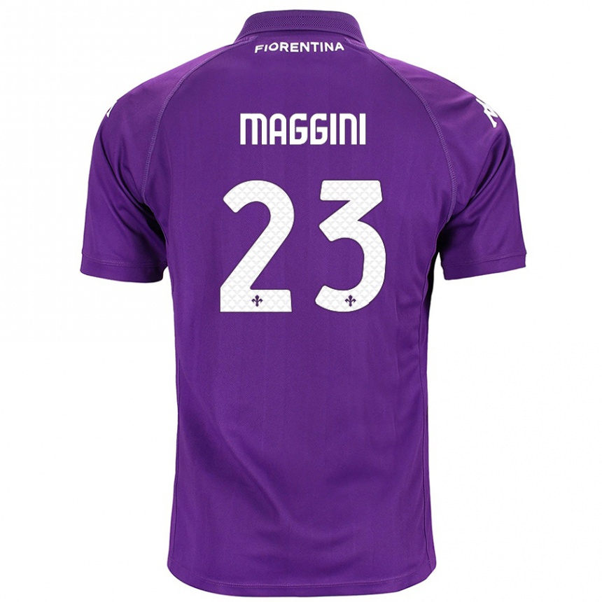 Niño Fútbol Camiseta Filippo Maggini #23 Morado 1ª Equipación 2024/25