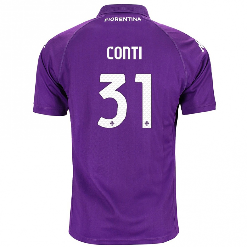 Niño Fútbol Camiseta Gabriele Conti #31 Morado 1ª Equipación 2024/25