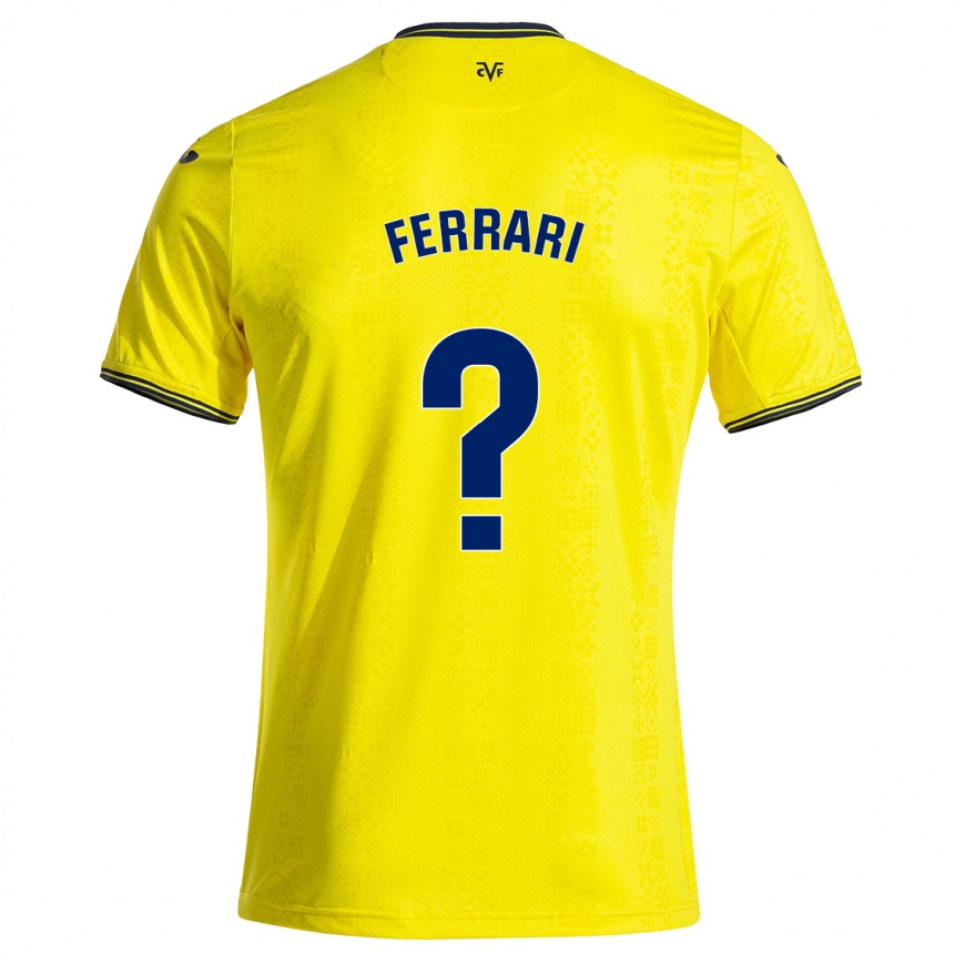 Niño Fútbol Camiseta Andrés Ferrari #0 Amarillo Negro 1ª Equipación 2024/25