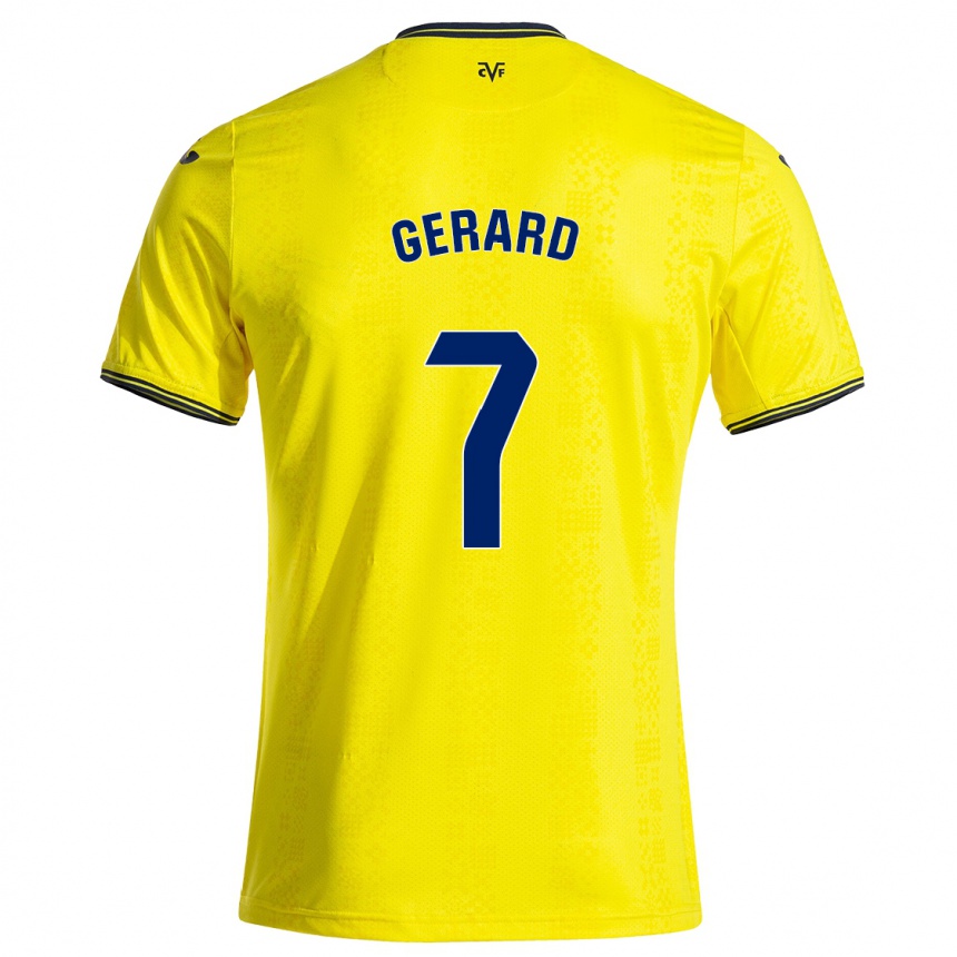 Niño Fútbol Camiseta Gerard Moreno #7 Amarillo Negro 1ª Equipación 2024/25