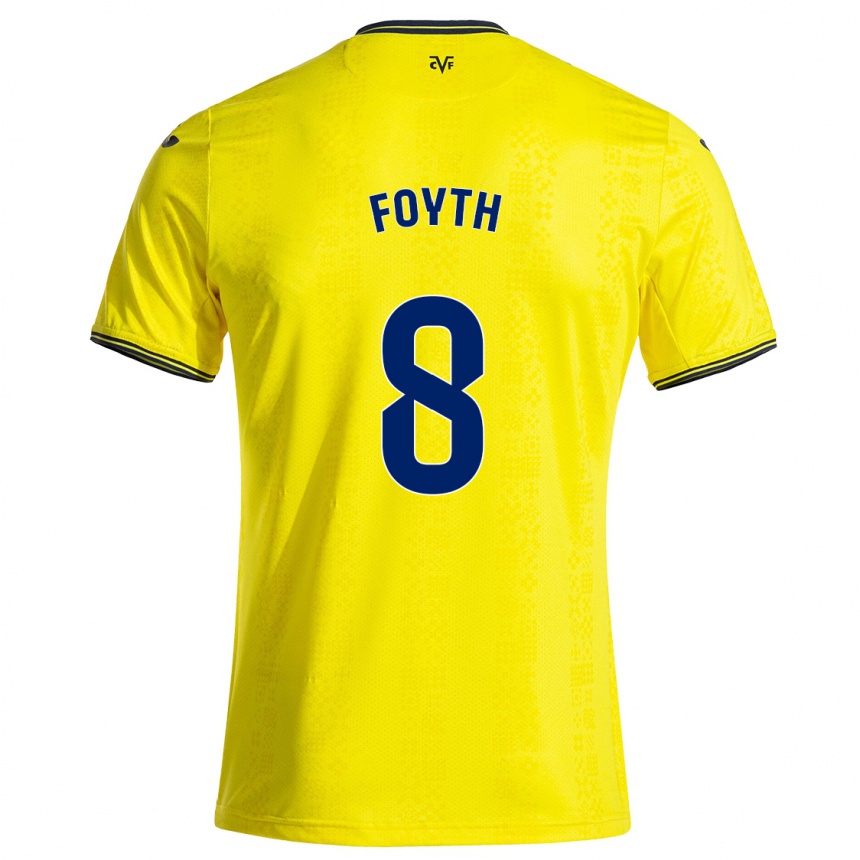 Niño Fútbol Camiseta Juan Foyth #8 Amarillo Negro 1ª Equipación 2024/25