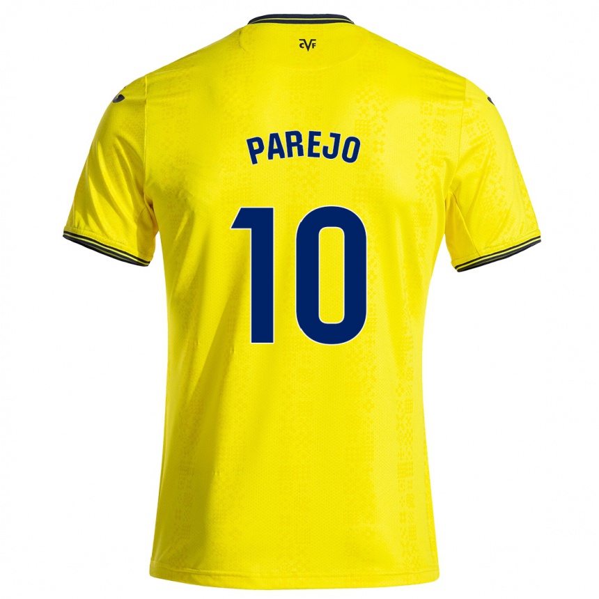 Niño Fútbol Camiseta Dani Parejo #10 Amarillo Negro 1ª Equipación 2024/25