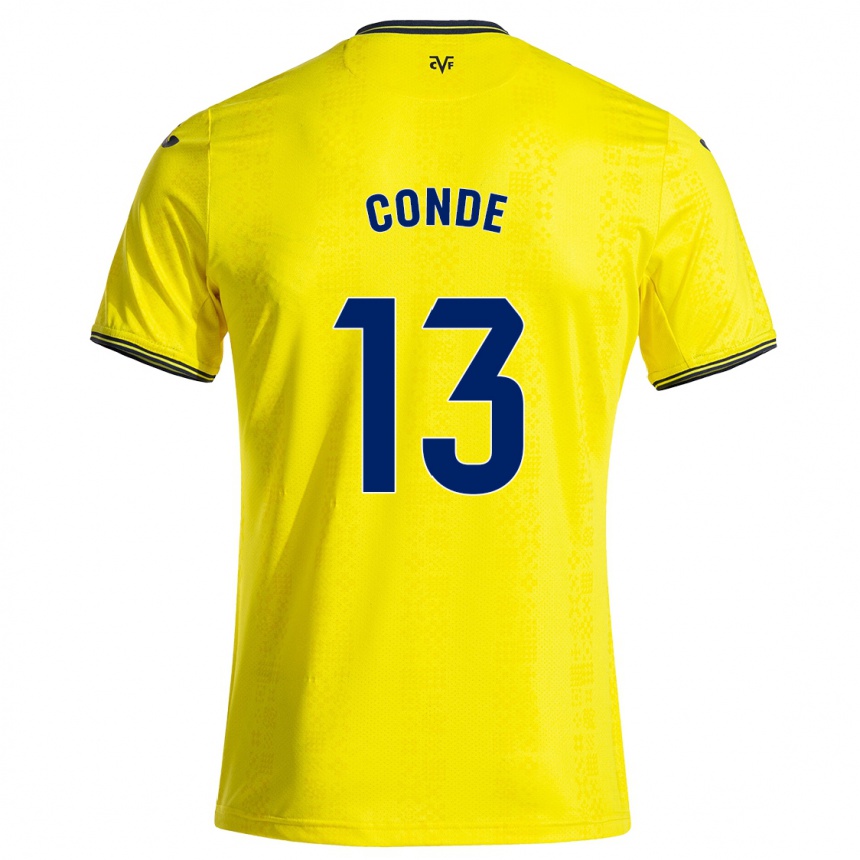 Niño Fútbol Camiseta Diego Conde #13 Amarillo Negro 1ª Equipación 2024/25