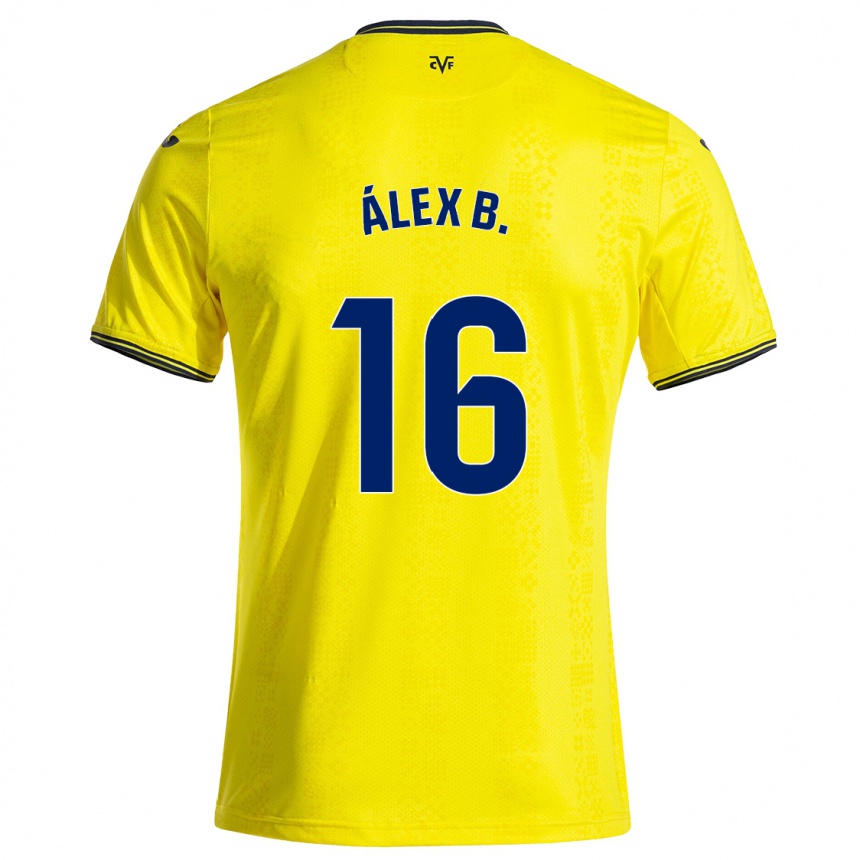 Niño Fútbol Camiseta Álex Baena #16 Amarillo Negro 1ª Equipación 2024/25