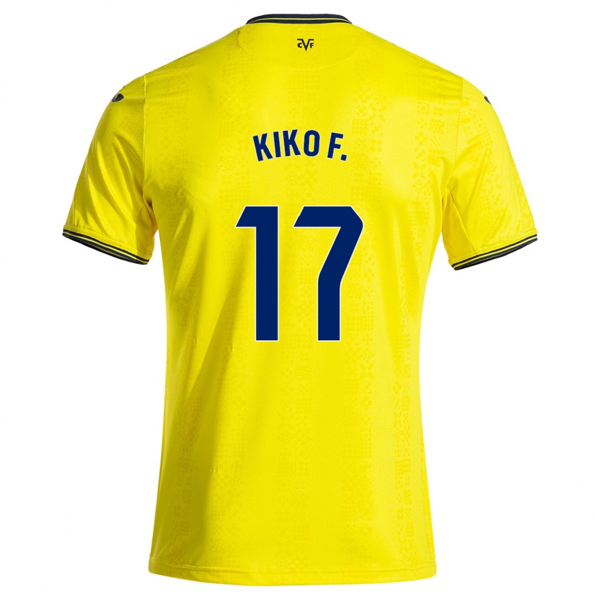 Niño Fútbol Camiseta Kiko Femenía #17 Amarillo Negro 1ª Equipación 2024/25