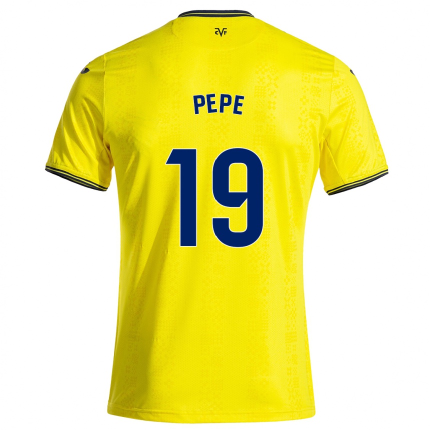 Niño Fútbol Camiseta Nicolas Pepe #19 Amarillo Negro 1ª Equipación 2024/25