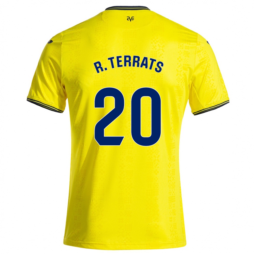 Niño Fútbol Camiseta Ramón Terrats #20 Amarillo Negro 1ª Equipación 2024/25