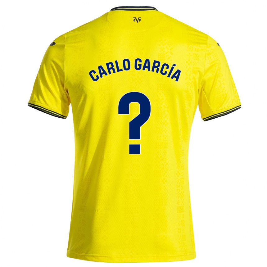 Niño Fútbol Camiseta Carlo García #0 Amarillo Negro 1ª Equipación 2024/25