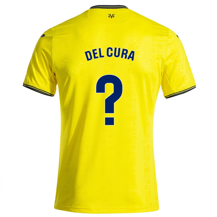 Niño Fútbol Camiseta Unax Del Cura #0 Amarillo Negro 1ª Equipación 2024/25