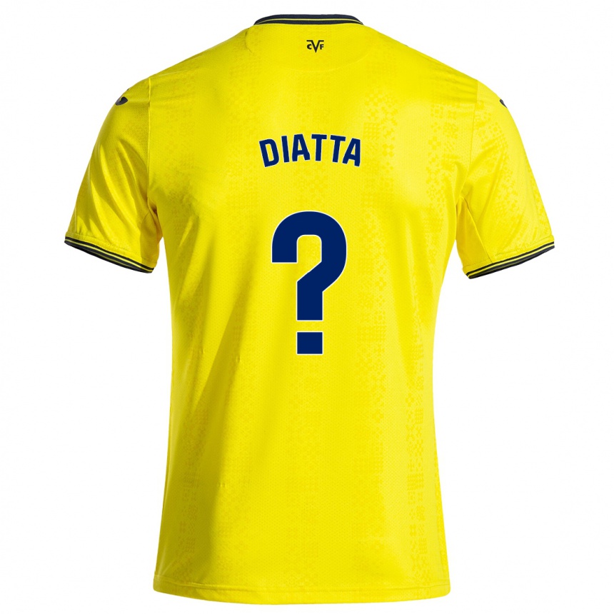 Niño Fútbol Camiseta Alassane Diatta #0 Amarillo Negro 1ª Equipación 2024/25