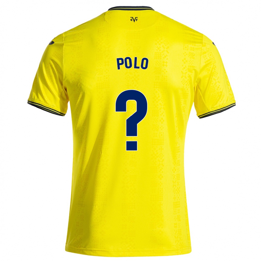 Niño Fútbol Camiseta Pablo Polo #0 Amarillo Negro 1ª Equipación 2024/25