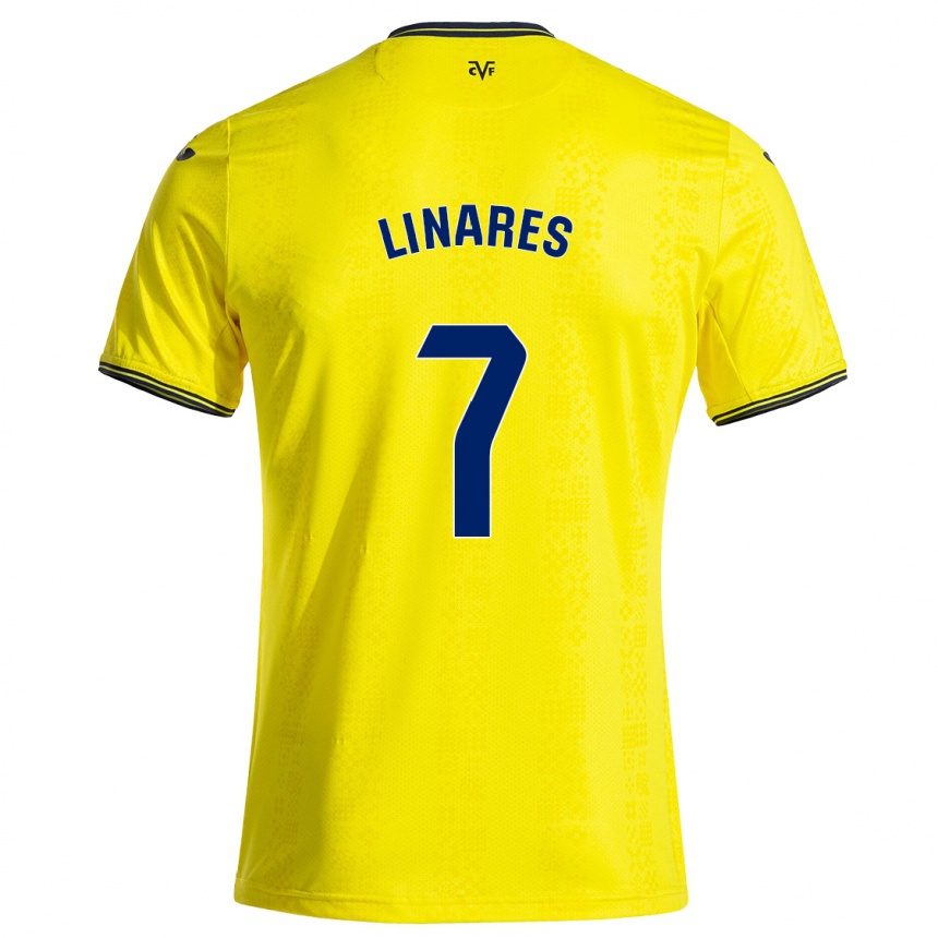 Niño Fútbol Camiseta Mario Linares #7 Amarillo Negro 1ª Equipación 2024/25