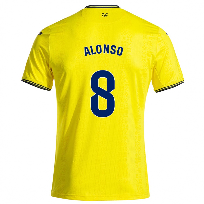 Niño Fútbol Camiseta Rodri Alonso #8 Amarillo Negro 1ª Equipación 2024/25