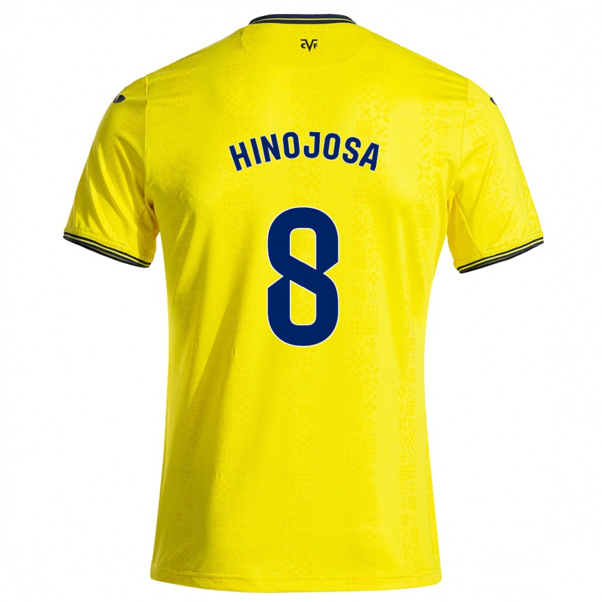 Niño Fútbol Camiseta Sergio Hinojosa #8 Amarillo Negro 1ª Equipación 2024/25