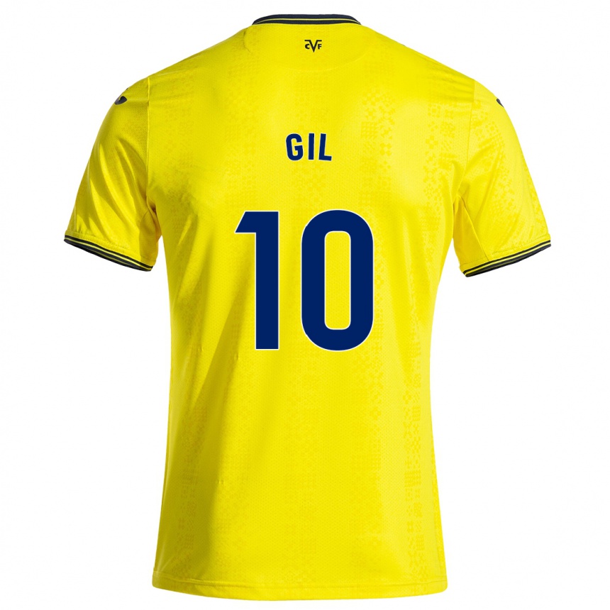 Niño Fútbol Camiseta Markel Gil #10 Amarillo Negro 1ª Equipación 2024/25