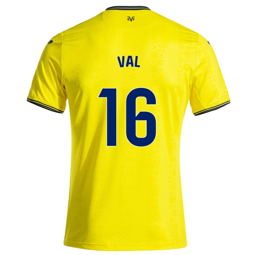 Niño Fútbol Camiseta Brais Val #16 Amarillo Negro 1ª Equipación 2024/25