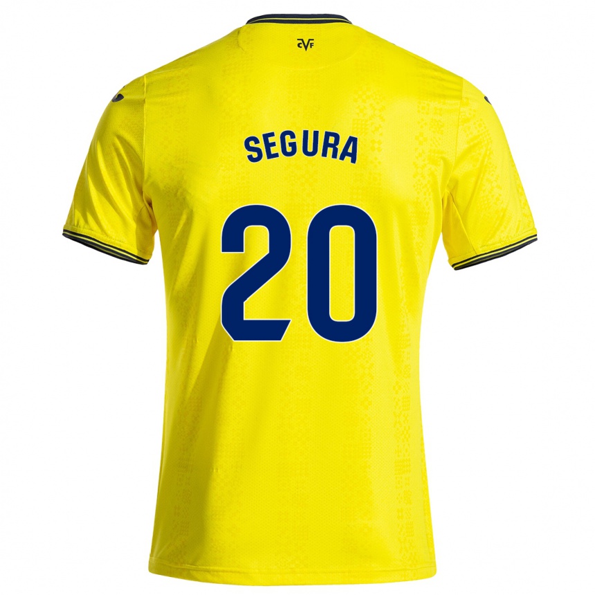 Niño Fútbol Camiseta Carlos Segura #20 Amarillo Negro 1ª Equipación 2024/25