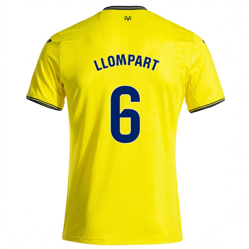 Niño Fútbol Camiseta María Llompart #6 Amarillo Negro 1ª Equipación 2024/25