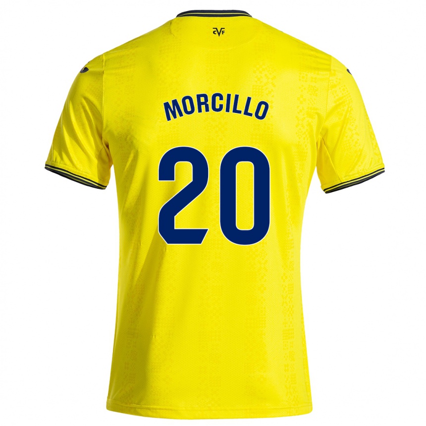 Niño Fútbol Camiseta Raquel Morcillo #20 Amarillo Negro 1ª Equipación 2024/25