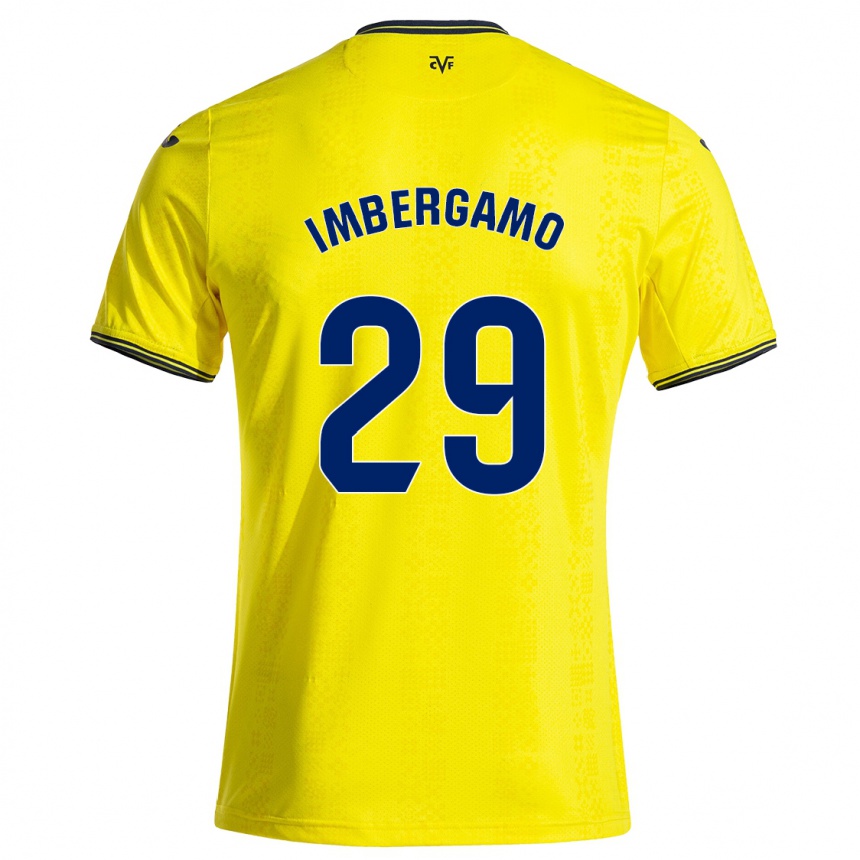 Niño Fútbol Camiseta Mar Imbergamo #29 Amarillo Negro 1ª Equipación 2024/25