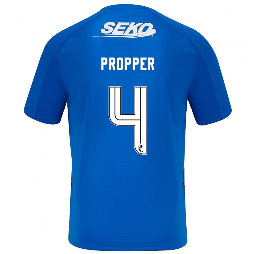 Niño Fútbol Camiseta Robin Pröpper #4 Azul Oscuro 1ª Equipación 2024/25