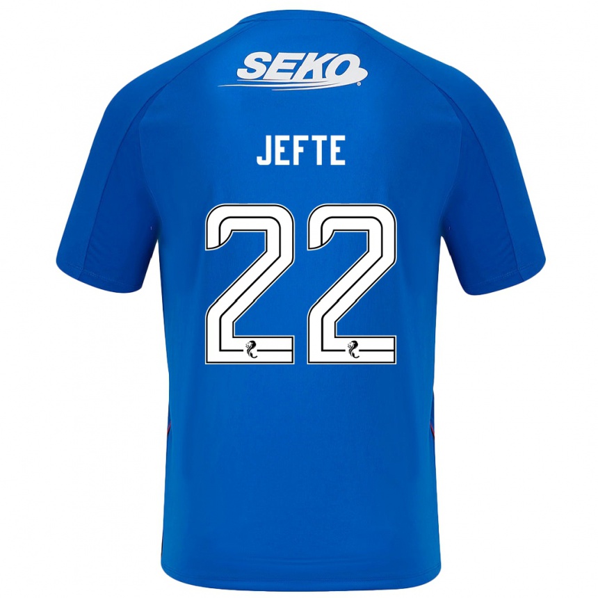 Niño Fútbol Camiseta Jefté #22 Azul Oscuro 1ª Equipación 2024/25