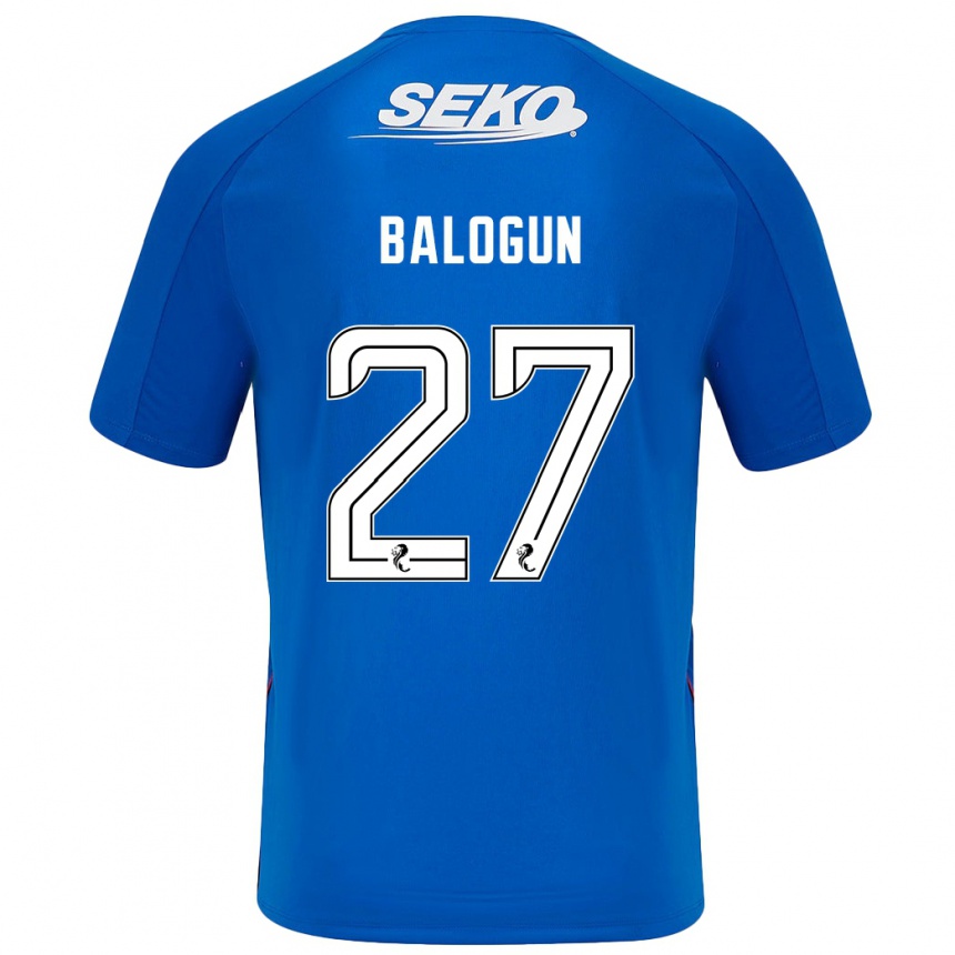 Niño Fútbol Camiseta Leon Balogun #27 Azul Oscuro 1ª Equipación 2024/25